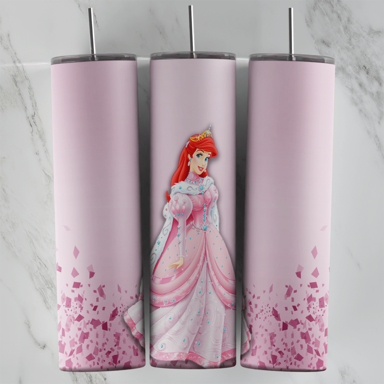 Princess Ariel 20 oz tumbler sublimation wrap