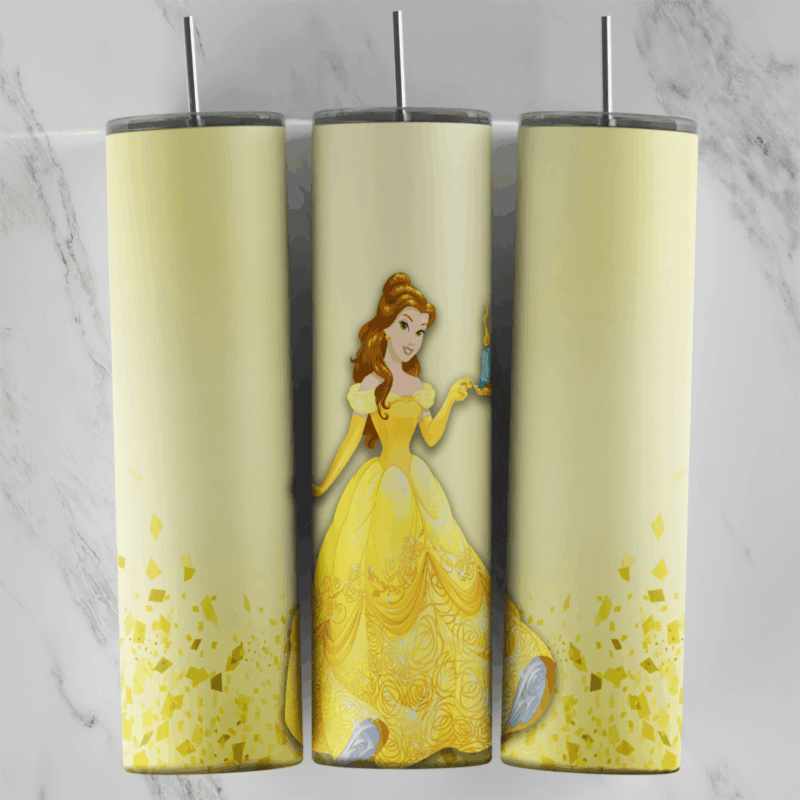 Princess Belle 20 oz tumbler sublimation wrap