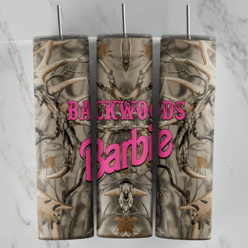 Barbie Camo 20 oz tumbler sublimation wrap