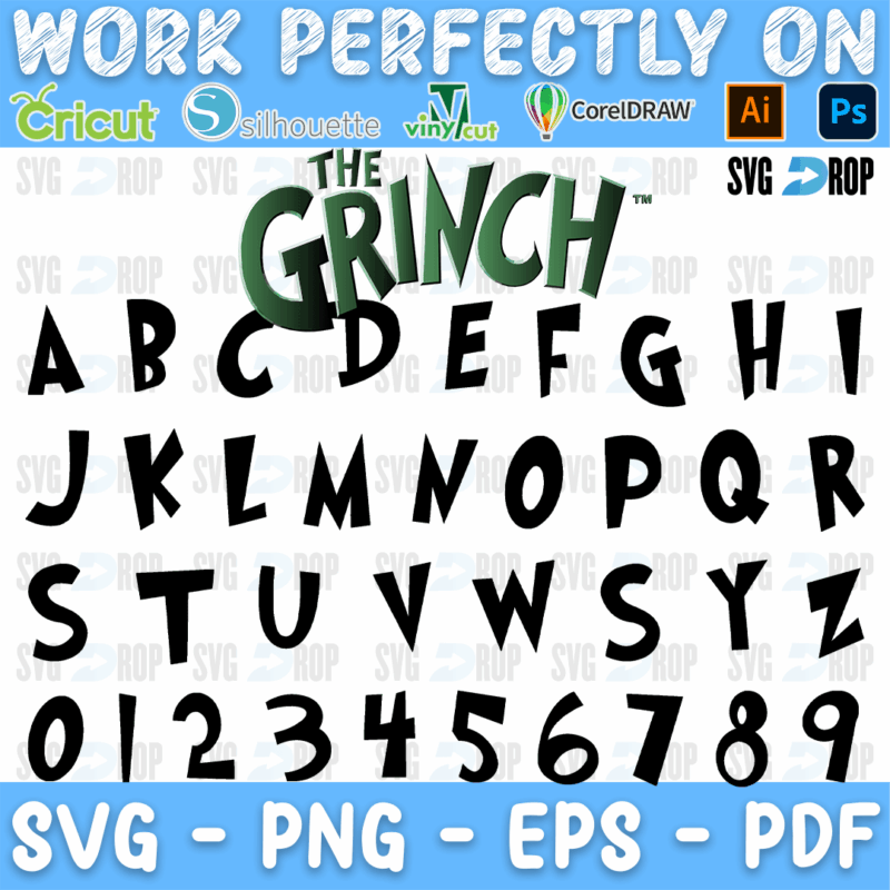 The Grinch Font SVG