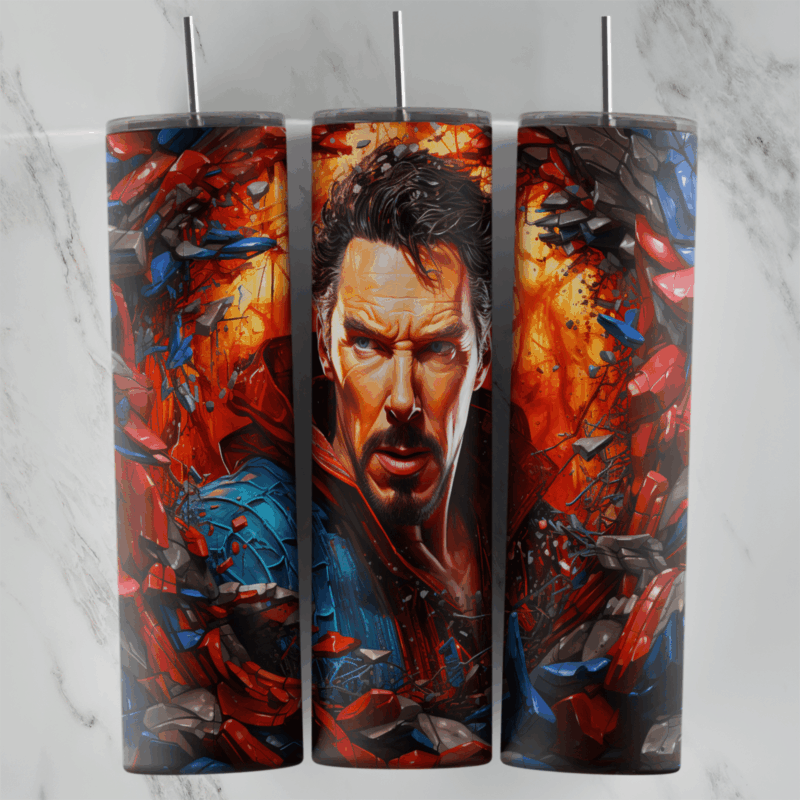 3D Inflated Dr Strange 20 oz tumbler sublimation wrap