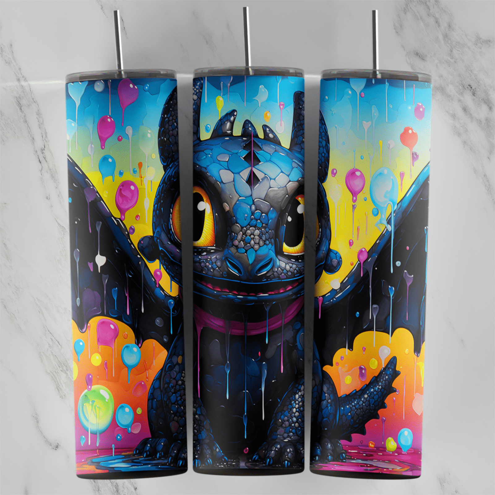 20 Oz 3D Inflated Dragon Tumbler Cup Design