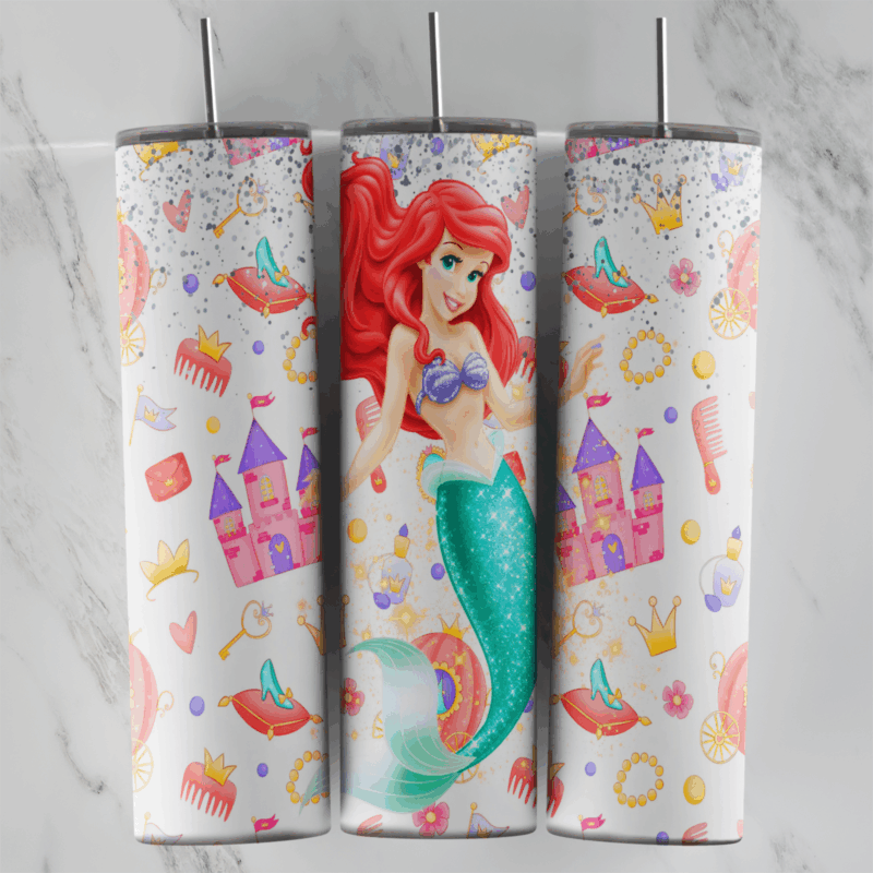 20 Oz Little Mermaid Tumbler Cup Design