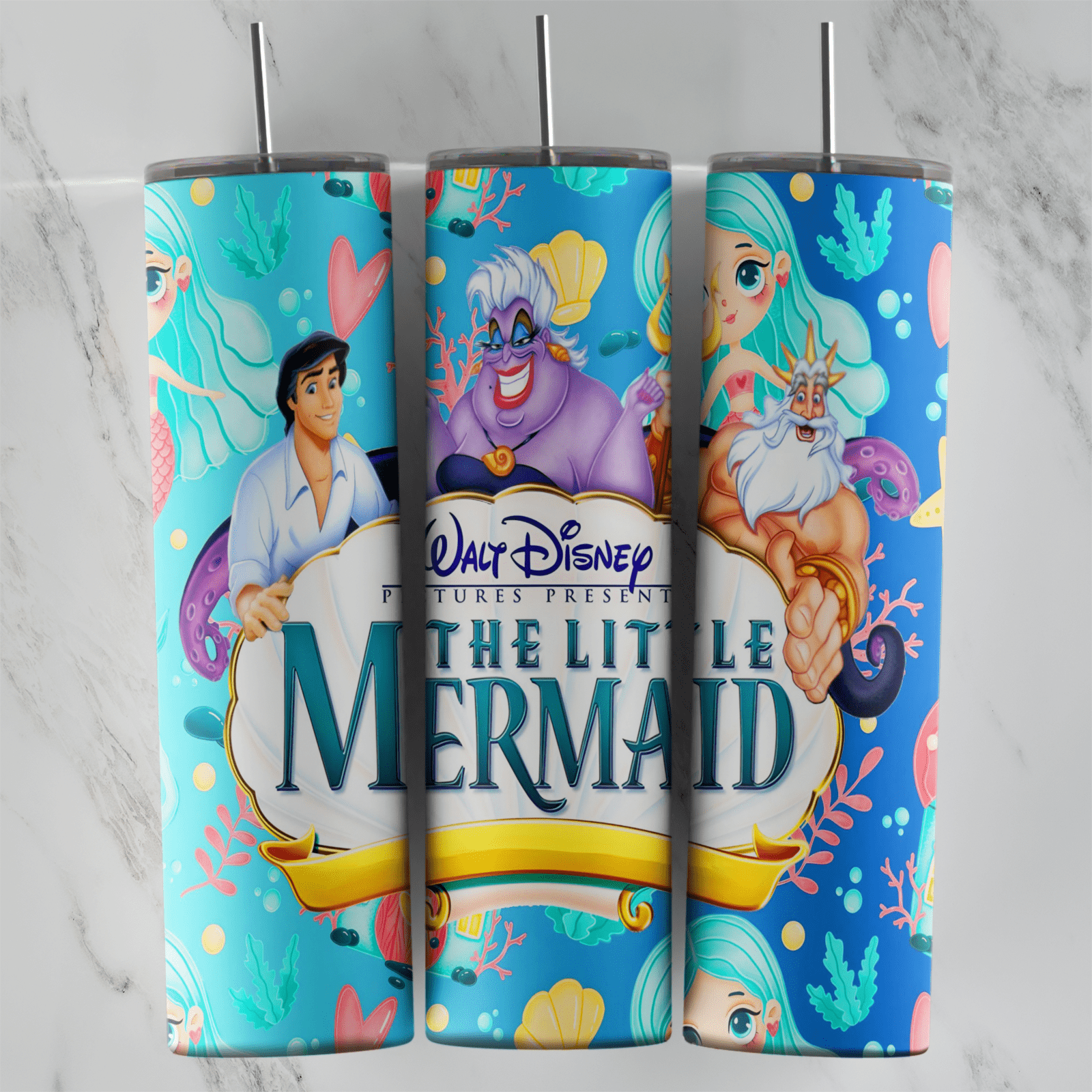 20 Oz Little Mermaid Tumbler Cup Design