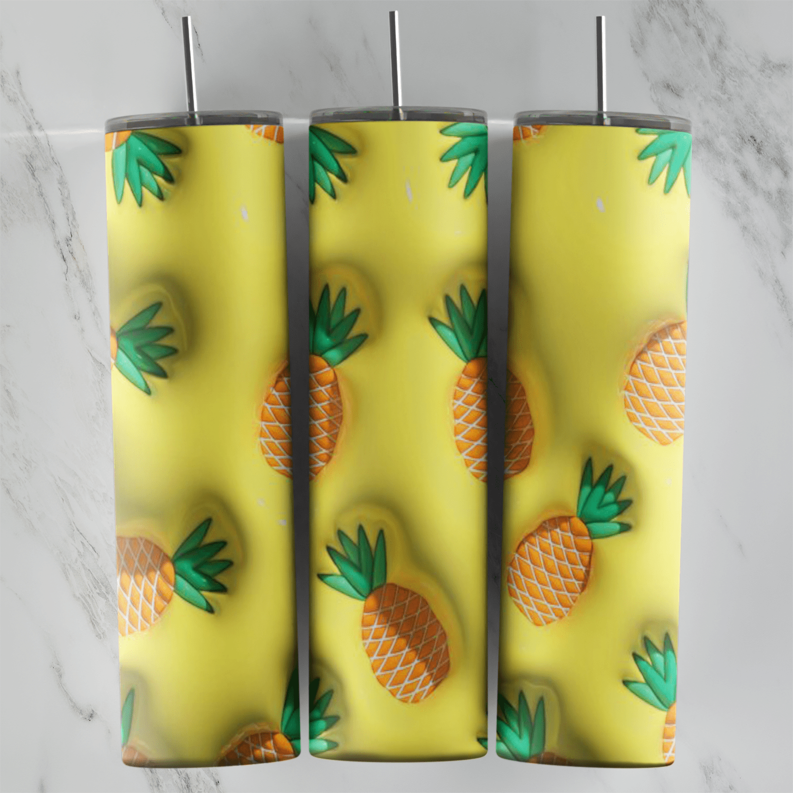 20 Oz 3D Inflated Pineapple Tumbler Cup Design
