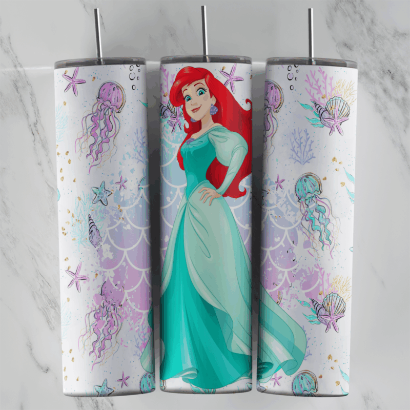 20 Oz Little Mermaid Tumbler Cup Design