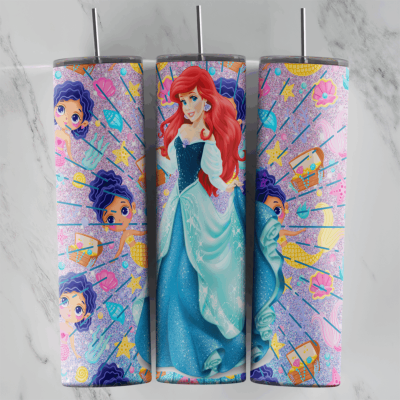 20 Oz Little Mermaid Tumbler Cup Design
