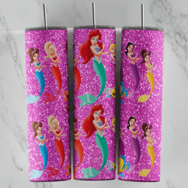 20 Oz Little Mermaid Tumbler Cup Design