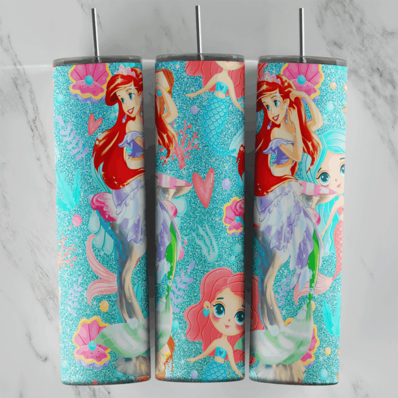 20 Oz Little Mermaid Tumbler Cup Design