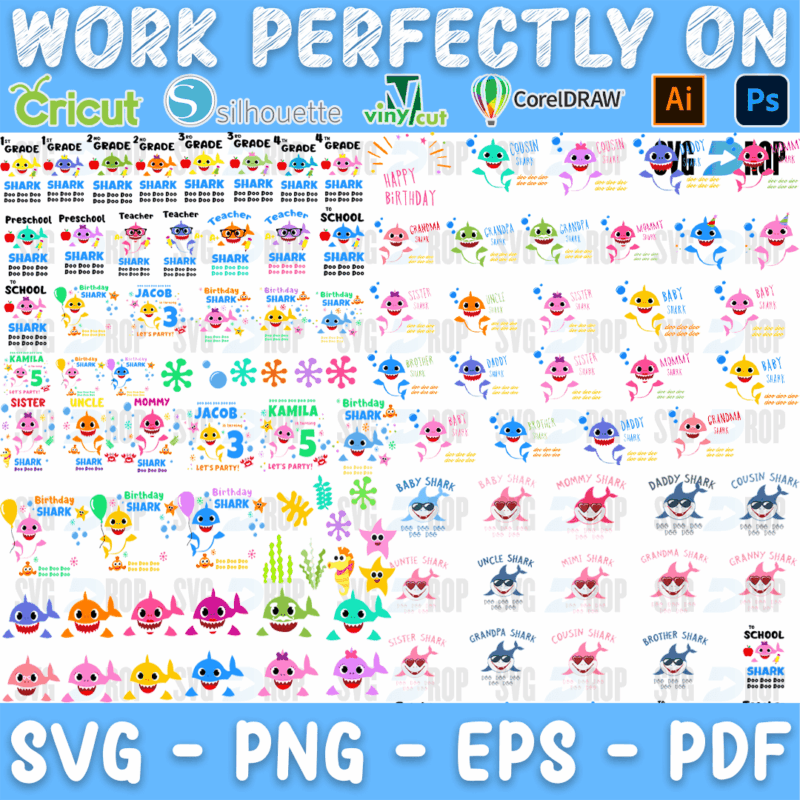 Ultimate 500+ Baby Shark Bundle SVG
