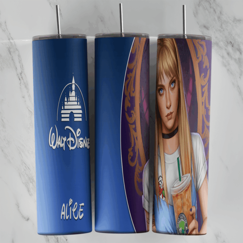 Disney Alice 20 oz tumbler sublimation wrap