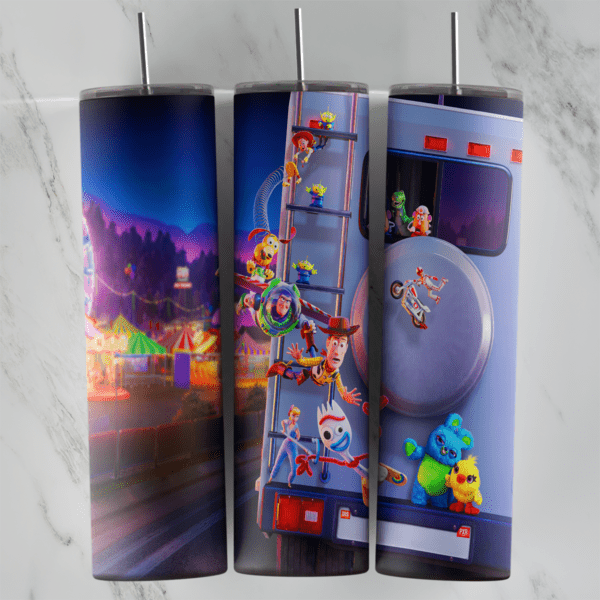 20 Oz Toy Story Night Carnival RV Tumbler Cup Design