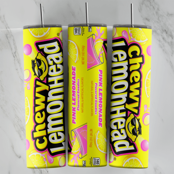 20 Oz Chewy Lemonhead Tumbler Cup Design