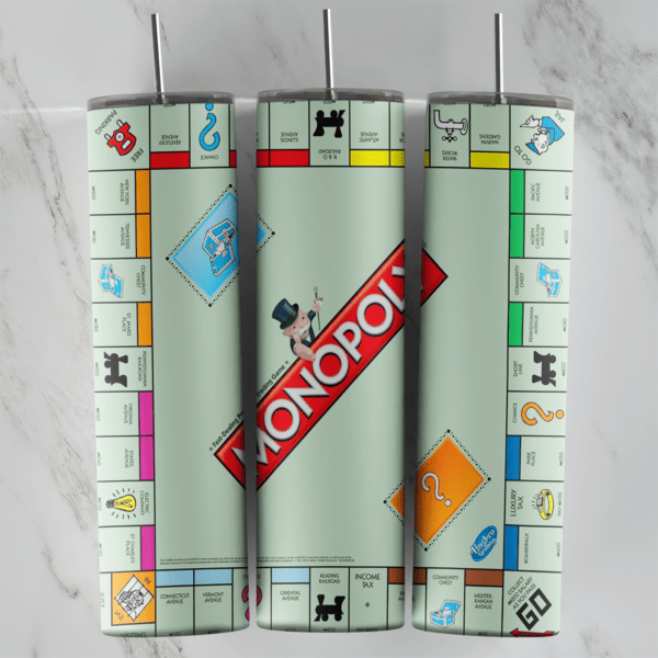 20 Oz Monopoly Tumbler Cup Design