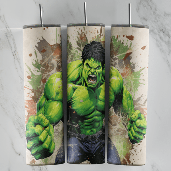 20 Oz Hulk Watercolor Roar Tumbler Cup Design