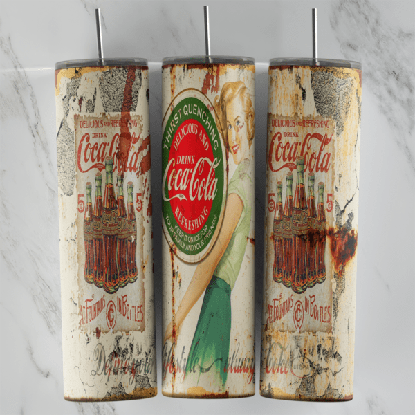 20 Oz Retro Coca Cola Tumbler Cup Design