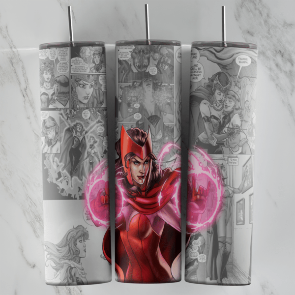 20 Oz Scarlet Witch Tumbler Cup Design