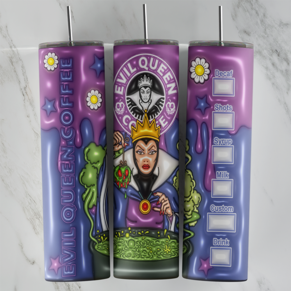 20 Oz 3D Maleficent Evil Queen Coffee Tumbler Cup Design