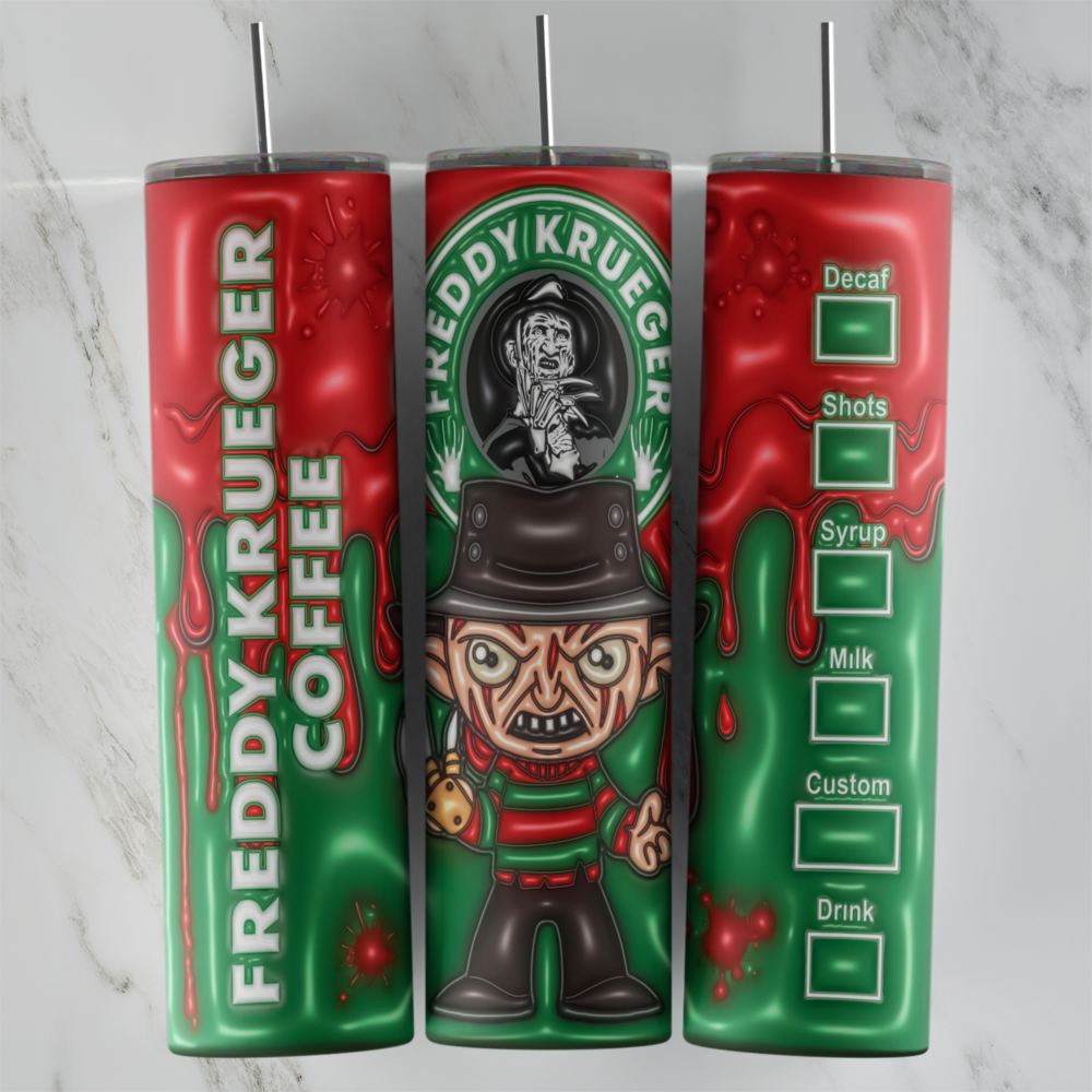 20 Oz 3D Freddy Krueger Cup Design