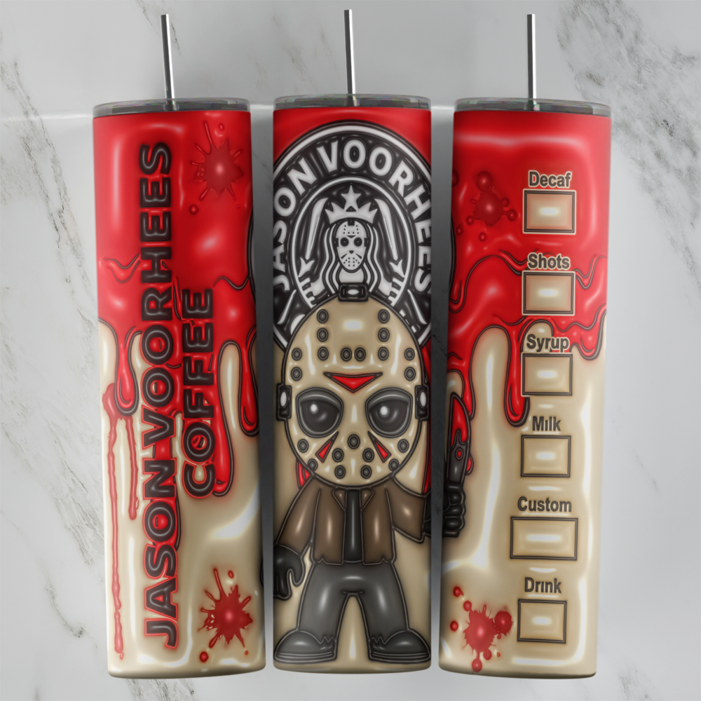 20 Oz 3D Jason Voorgees Tumbler Cup Design