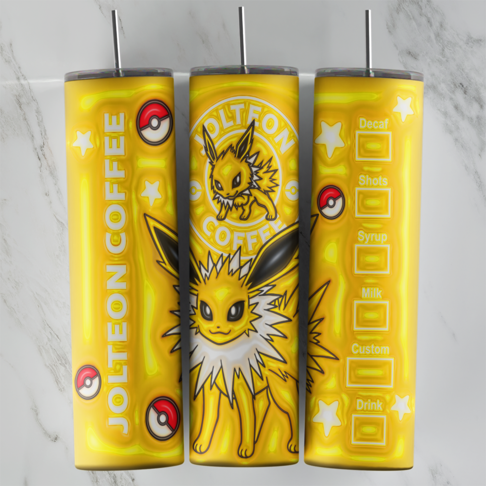 20 Oz 3D Pokemon Tumbler Cup Design