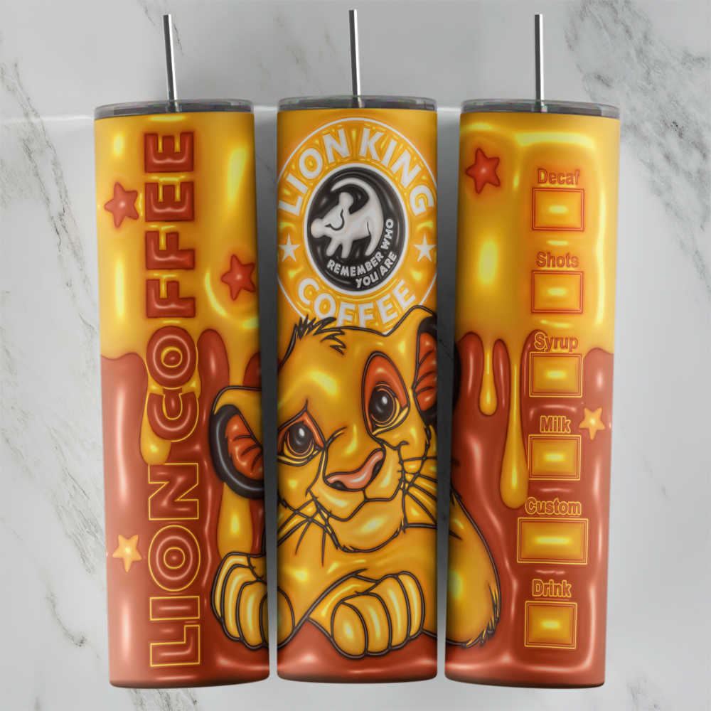 20 Oz 3D Lion King Tumbler Cup Design