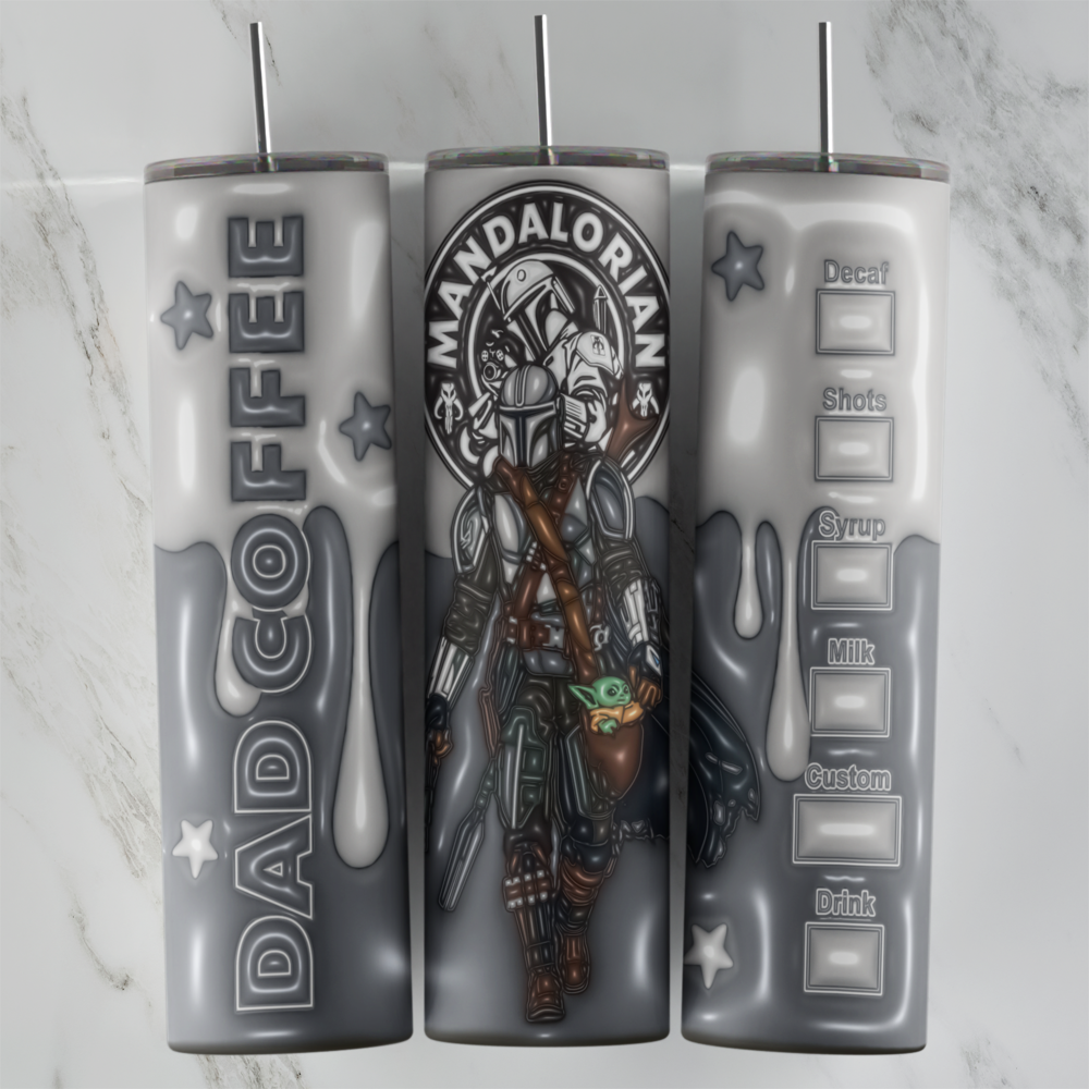 20 Oz 3D Mandalorian Tumbler Cup Design