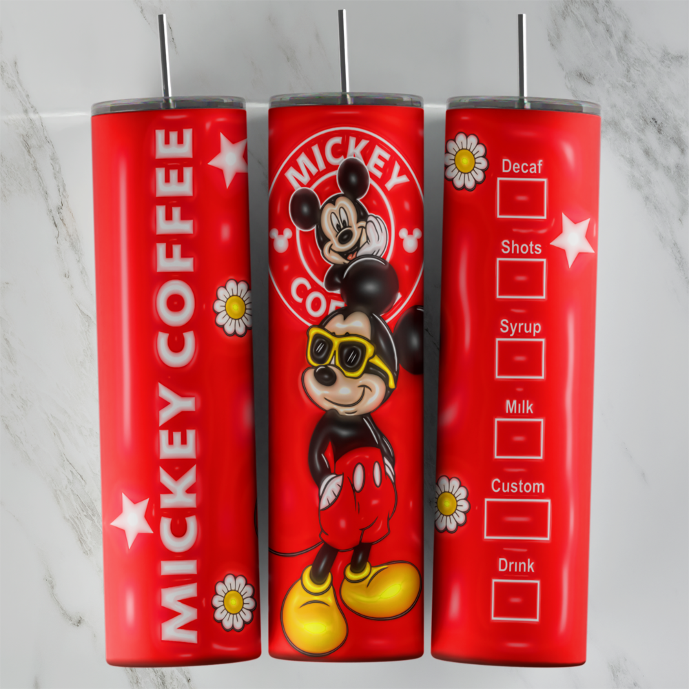 20 Oz 3D Mickey Mouse Coffee Sunglasses Tumbler Cup Design
