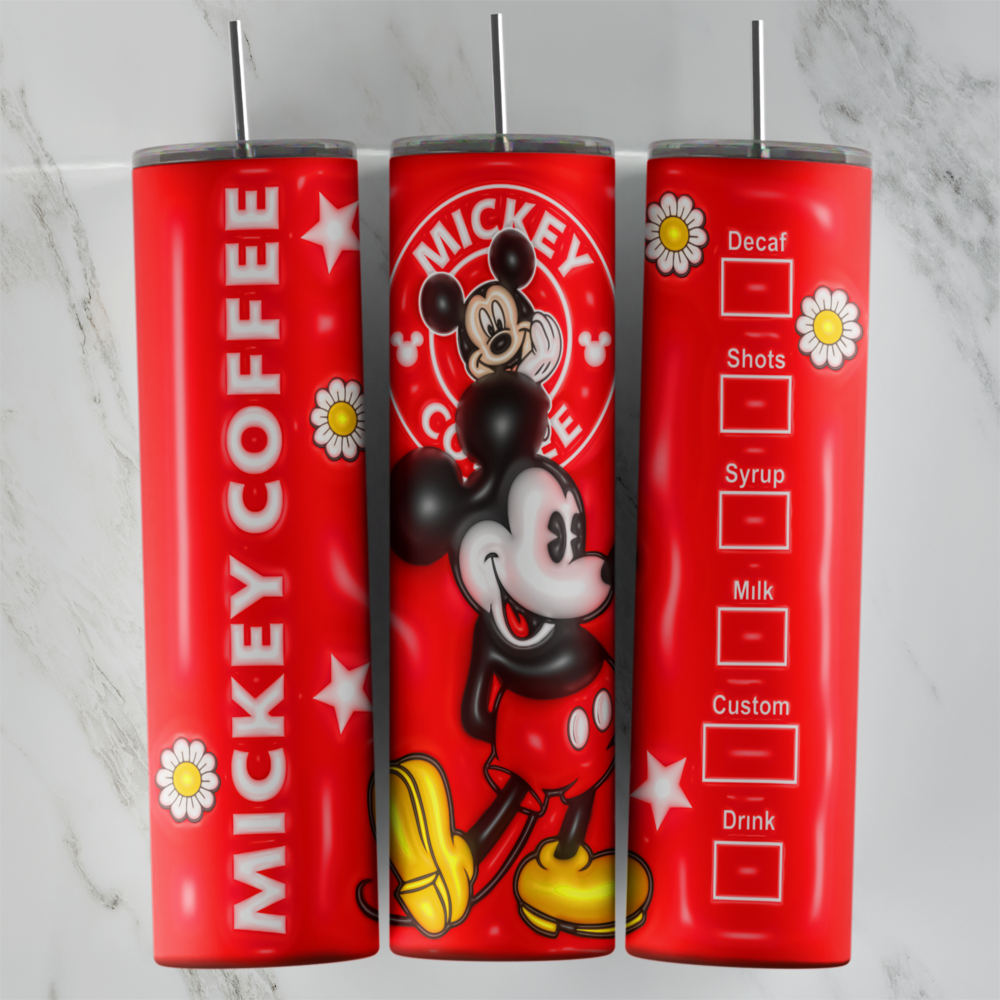 20 Oz 3D Mickey Mouse Coffee Red Tumbler Cup Design
