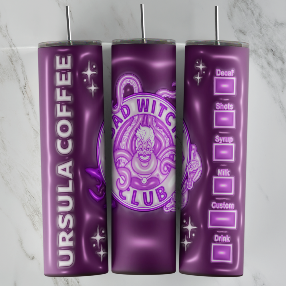 20 Oz 3D Bad Witch Tumbler Cup Design