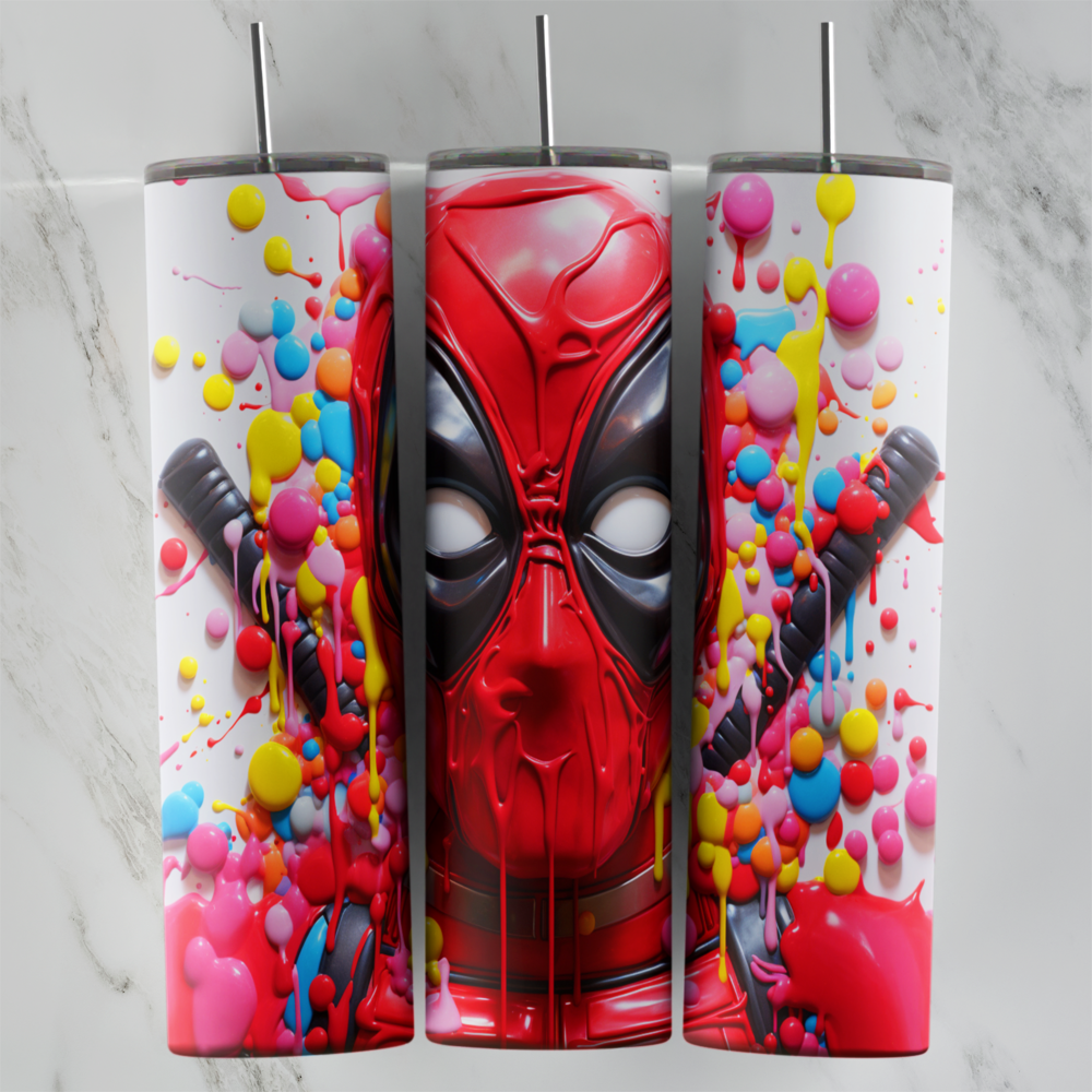 20 Oz 3D Deadpool Tumbler Cup Design