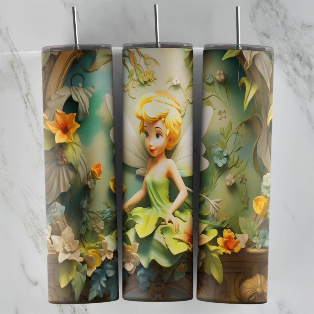 20 Oz 3D Tinker Bell Tumbler Cup Design