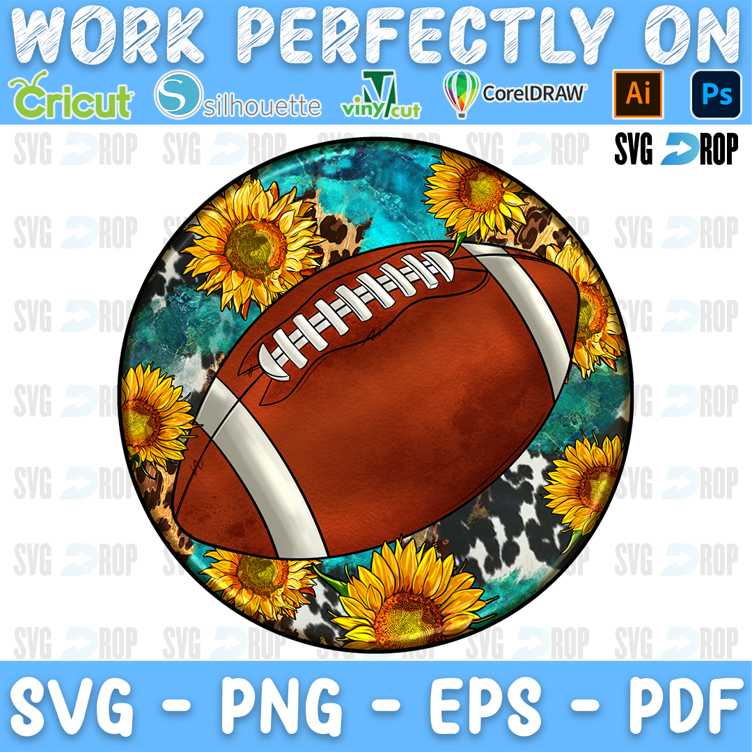 American Football Leopard Cowhide Sunflowers PNG