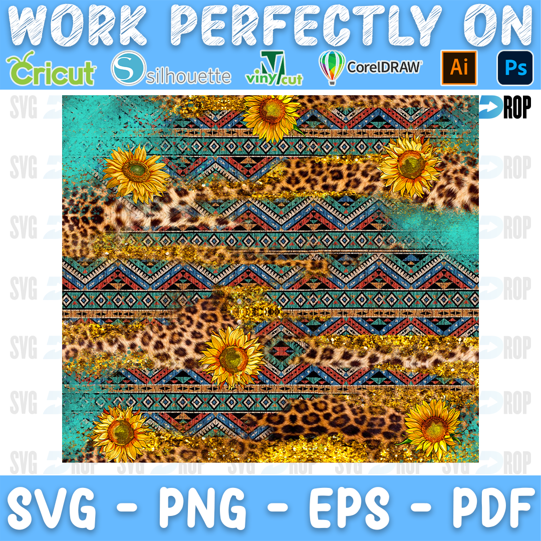 Aztec Glitter Leopard PNG