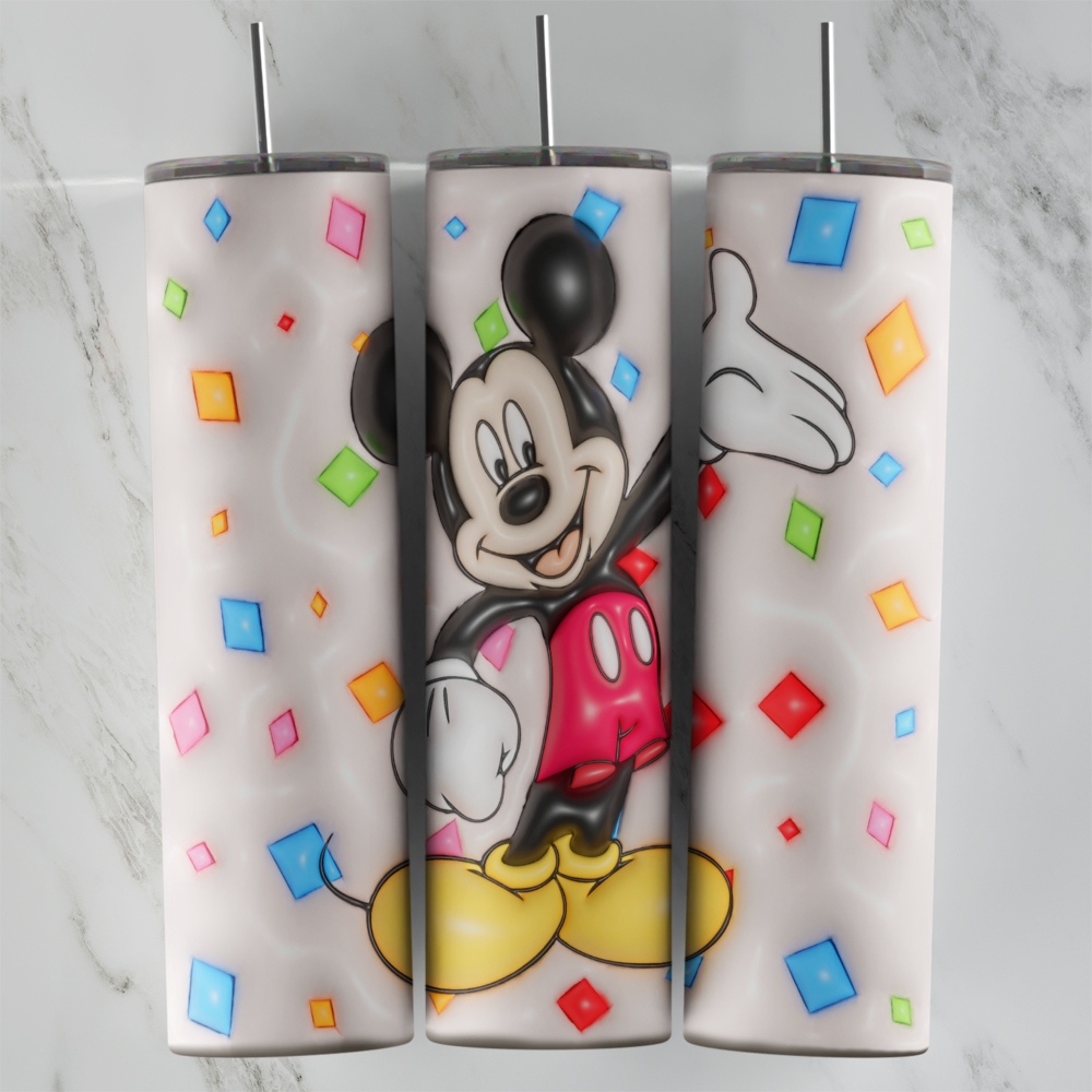 20 Oz 3D Mickey Mouse Confetti Tumbler Cup Design