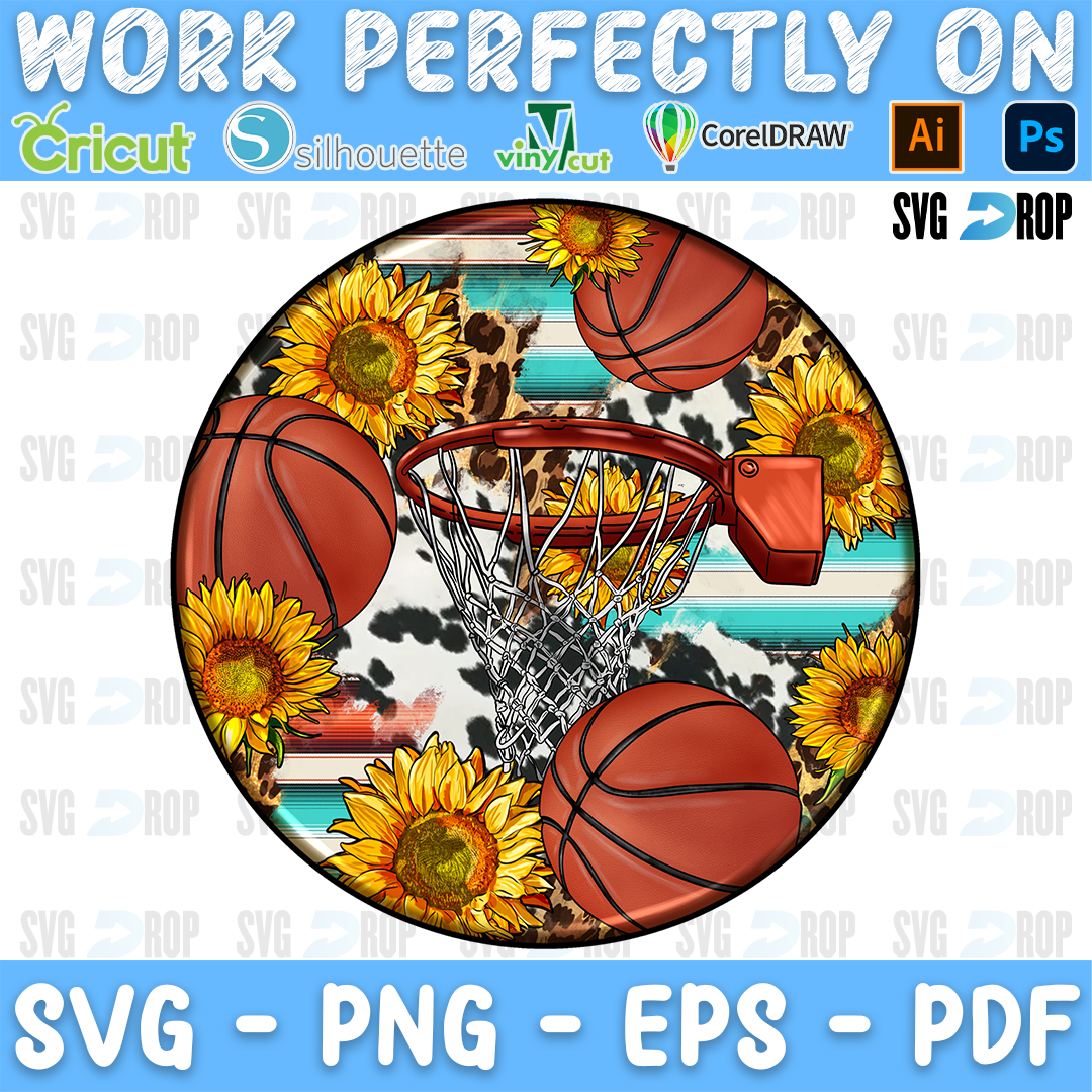 Basketball Leopard Cowhide Hoop and Net PNG