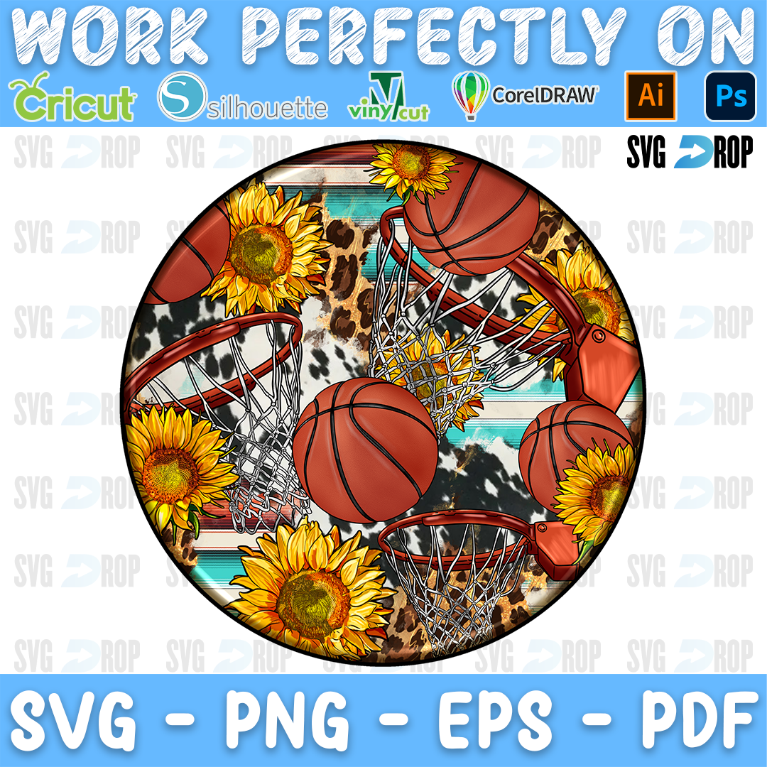 Basketball Leopard Cowhide Hoops and Balls PNG