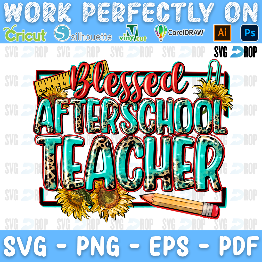 Blessed After School Teacher PNG
