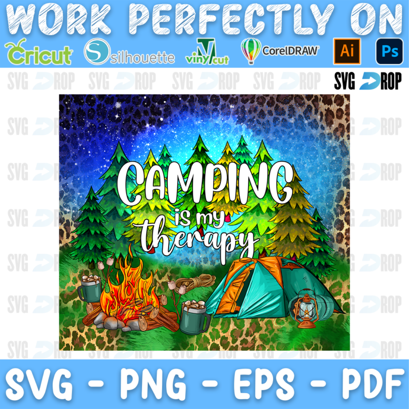Camping is My Therapy PNG