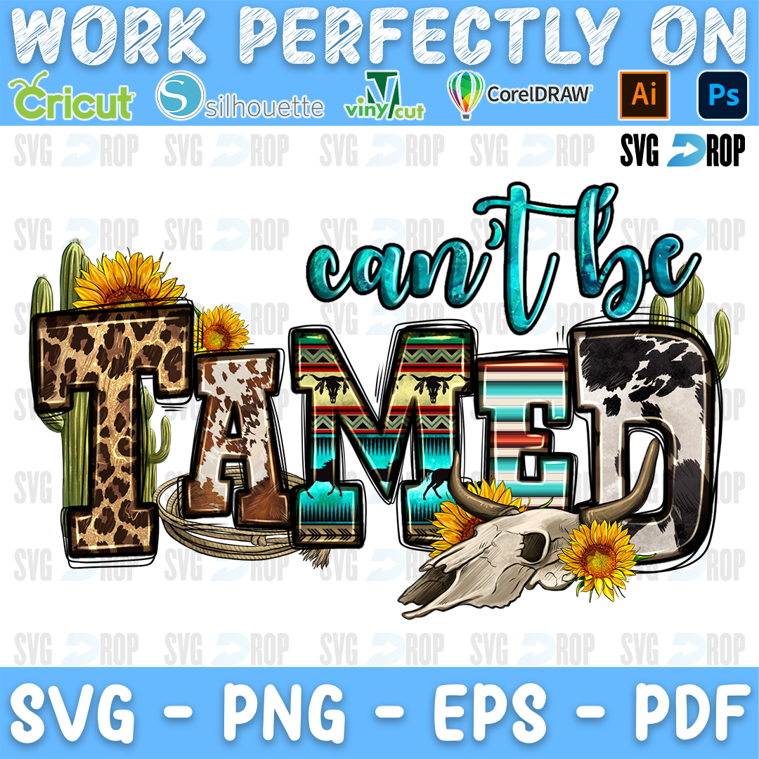 Cant Be Tamed Bull Skull PNG