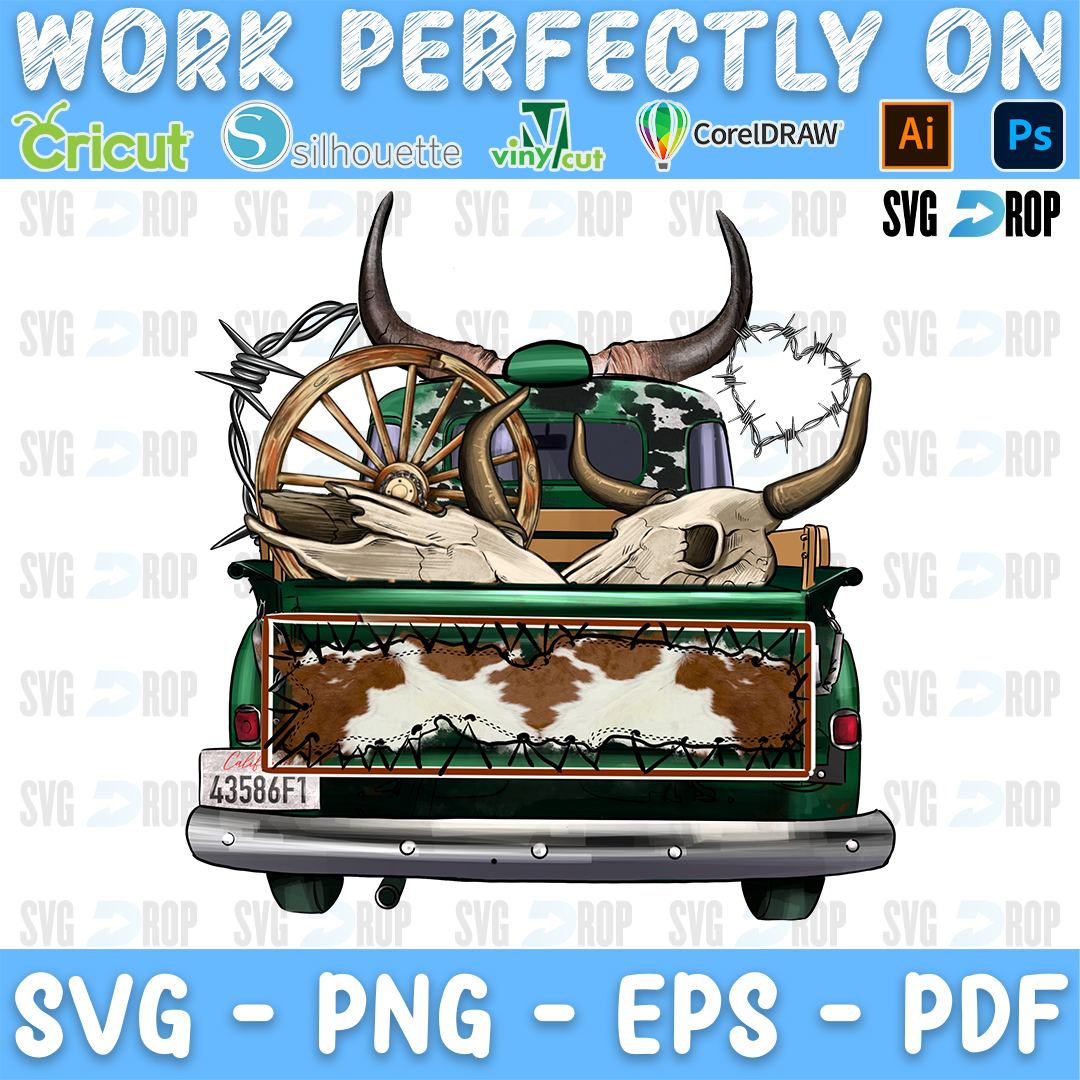 Cowhide and Hunter Truck PNG