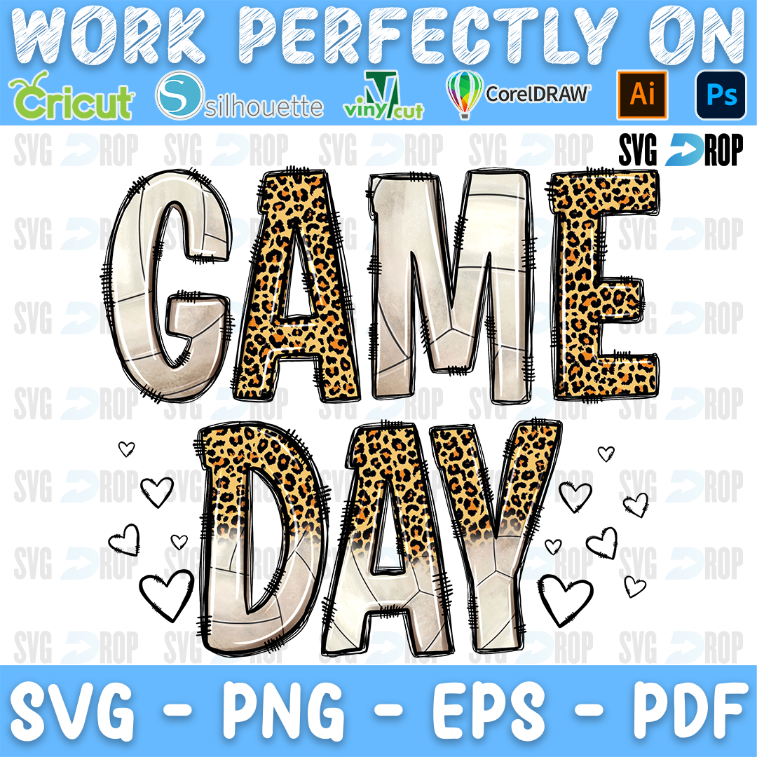 Game Day Volleyball PNG