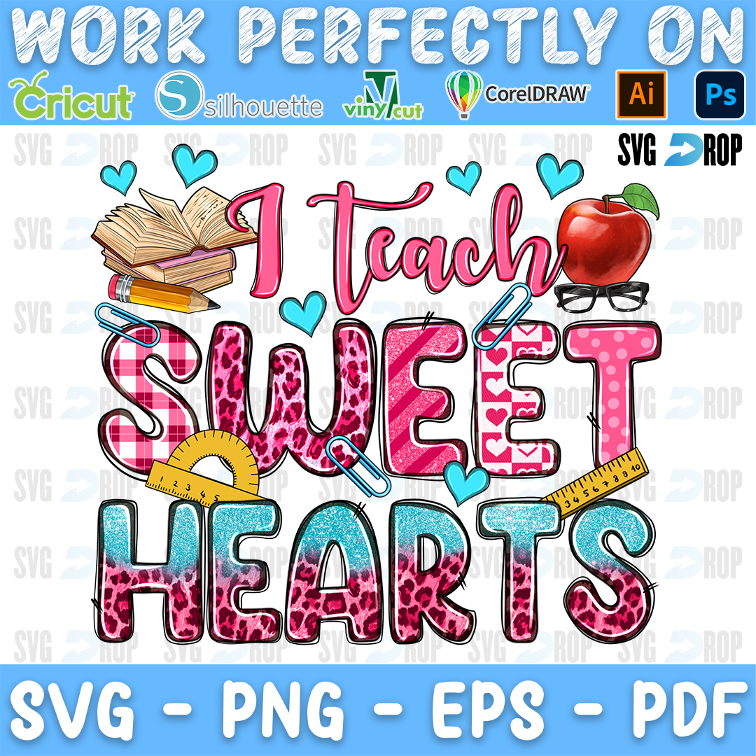 I Teach Sweet Hearts PNG