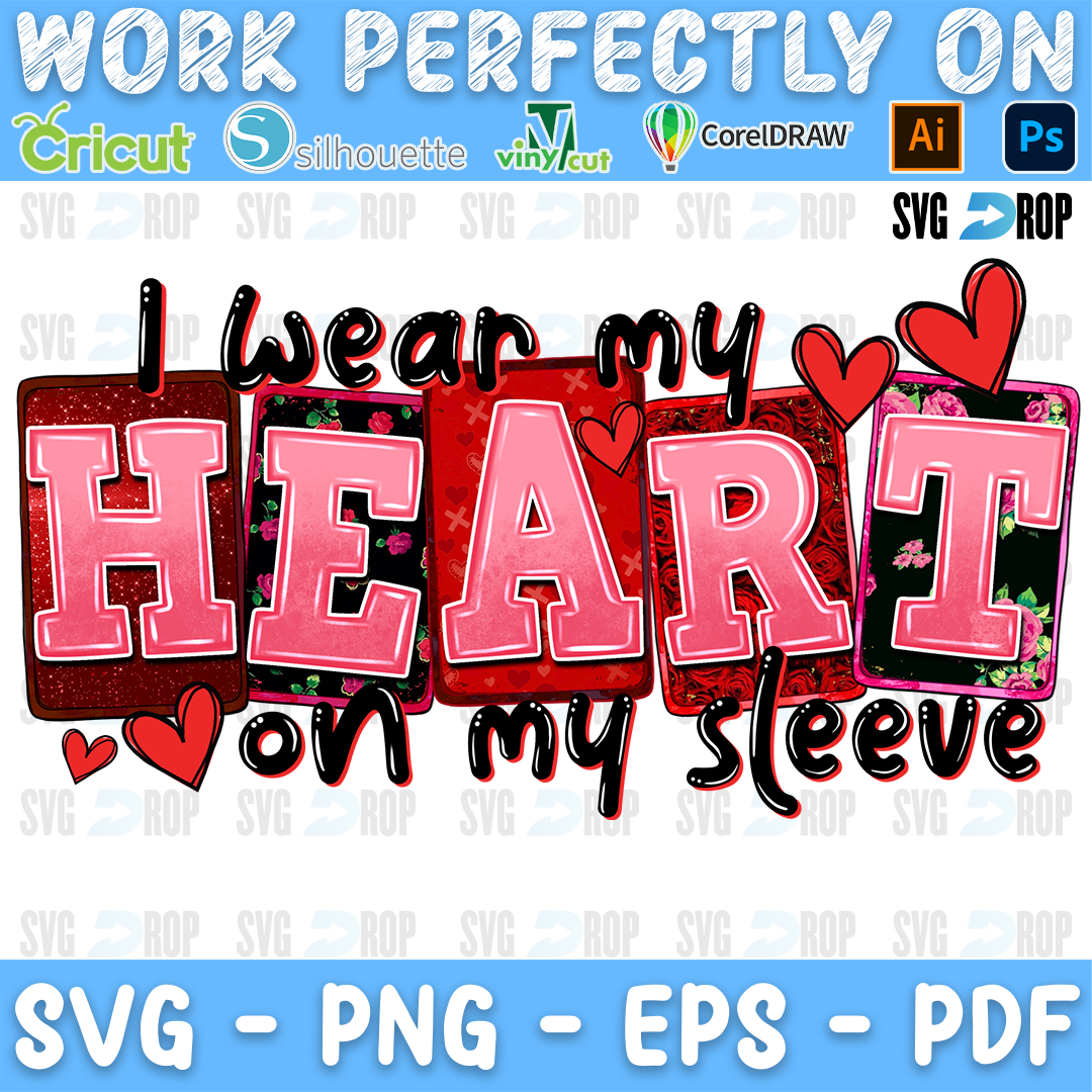 I Wear My Heart on My Sleeve Valentines Day PNG