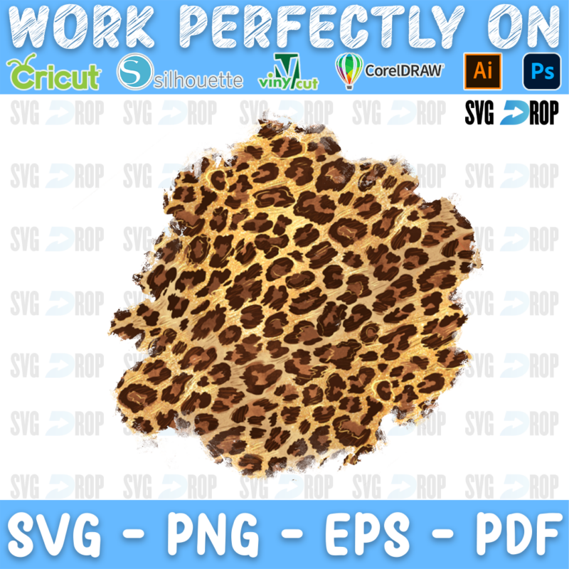 Leopard Patches Wide Brushed Edge PNG