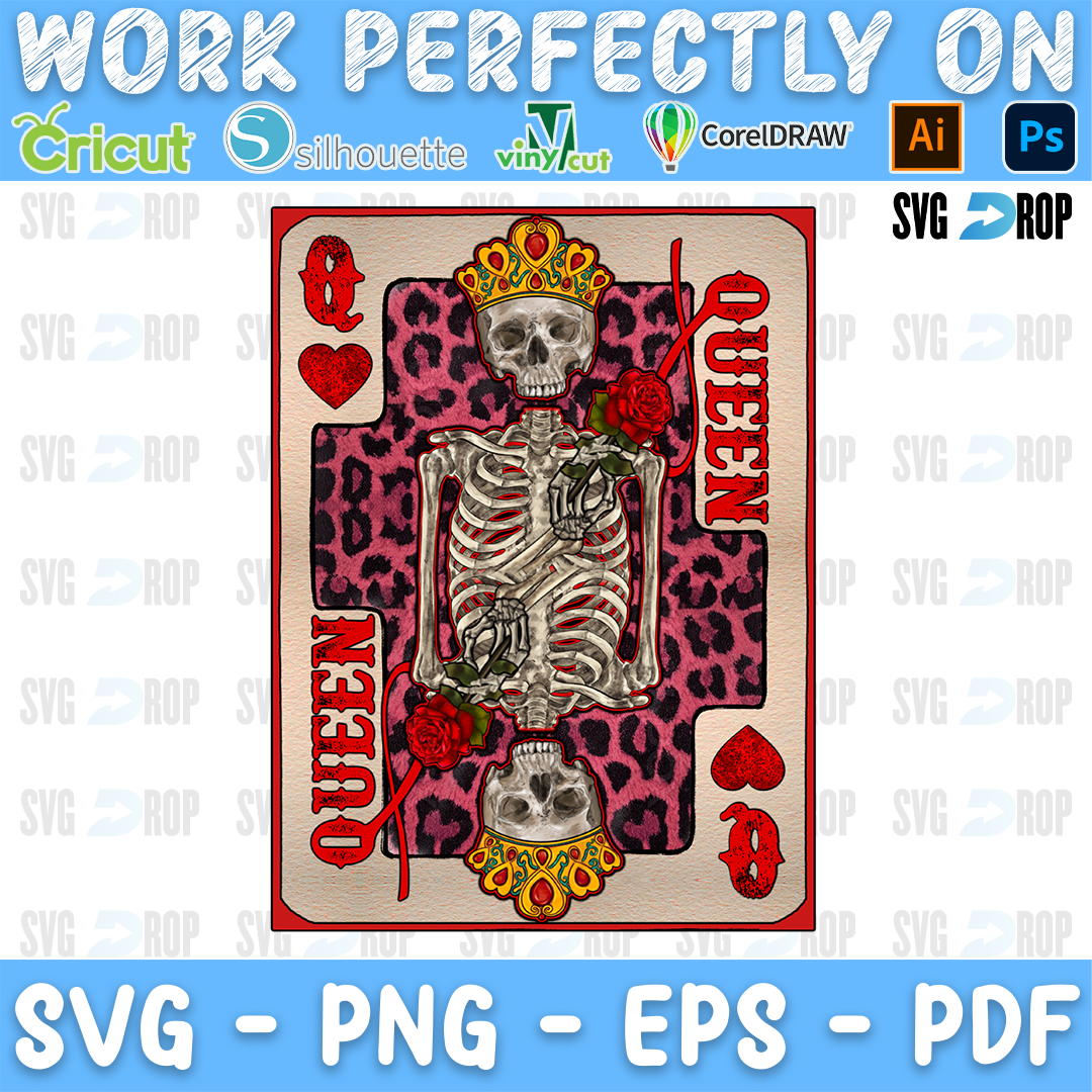 Queen of Hearts Skeleton PNG