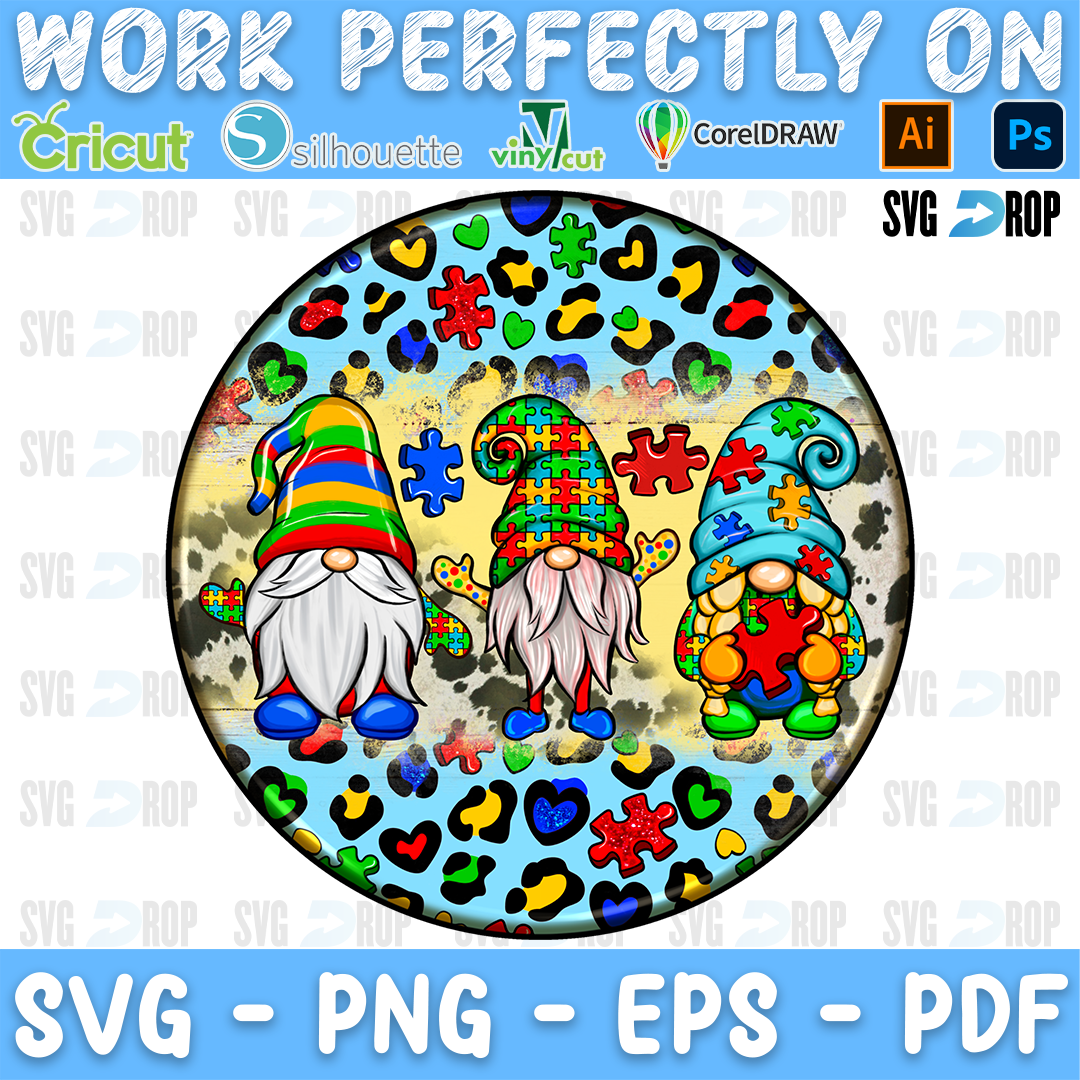 Autism Gnome Car Coaster PNG
