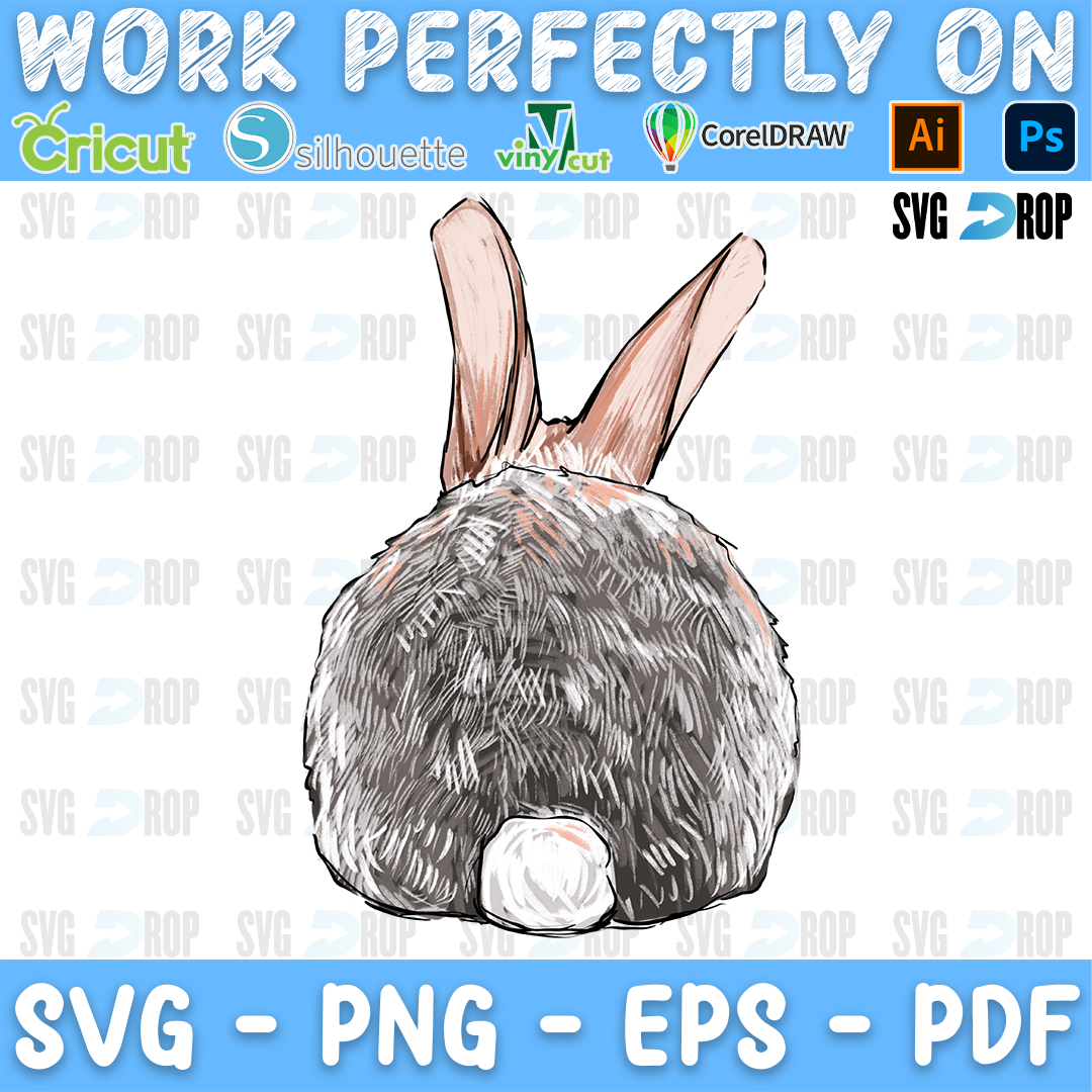 Easter Bunny Back View PNG
