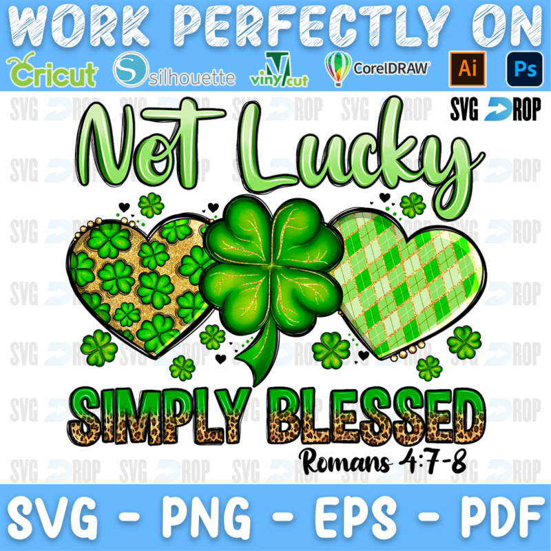 Not Lucky Simply Blessed PNG