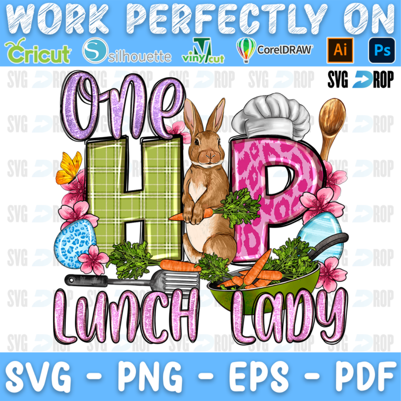 One Hip Lunch Lady Easter PNG